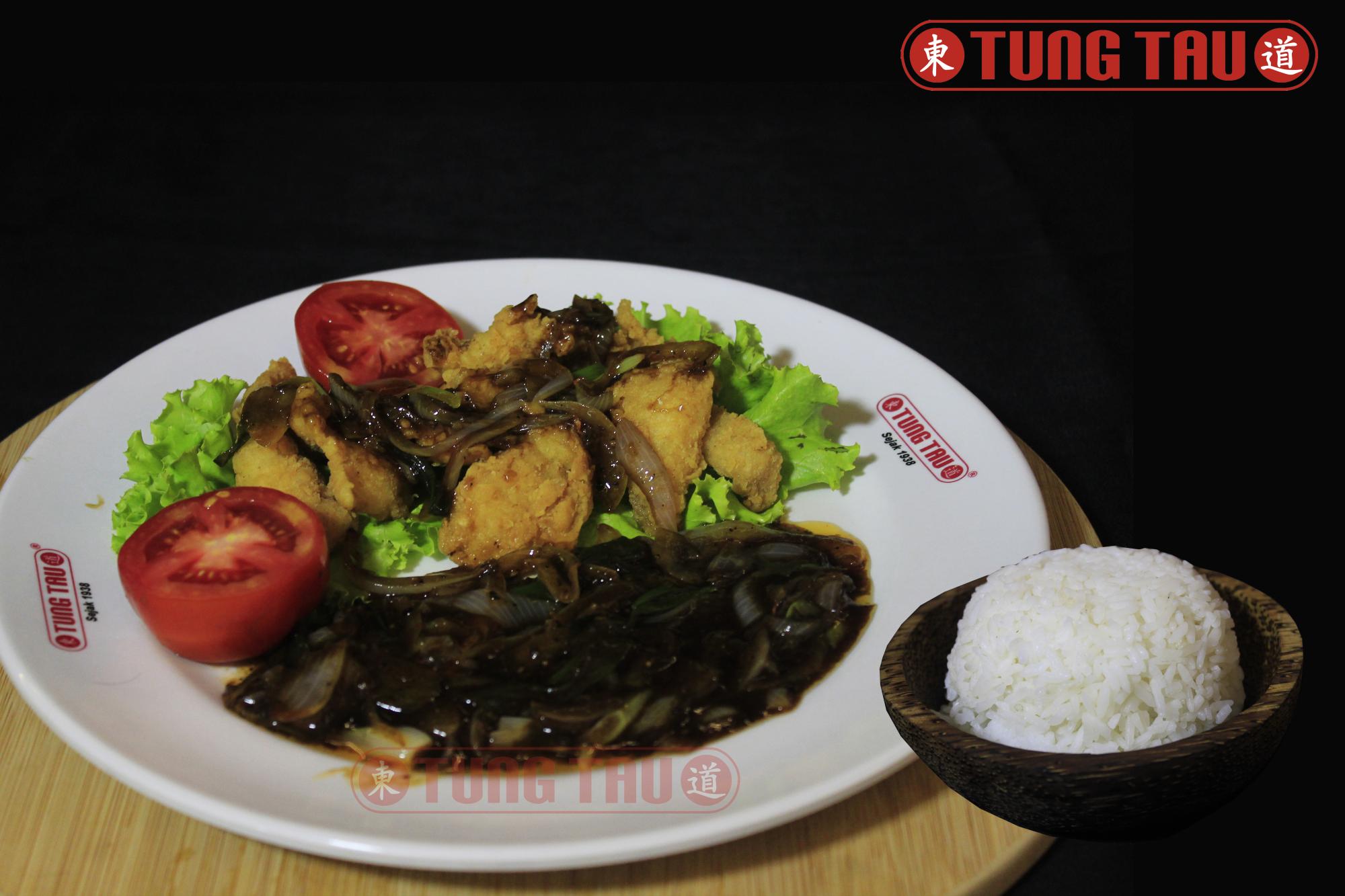 Nasi Ayam Lada Hitam